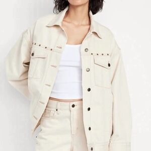 NWOT Old Navy Oversized Studded Jean Trucker Jacket